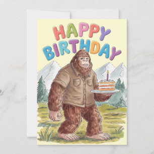 Lustiges Alles Gute zum Geburtstag BigFoot Sasquat Einladung