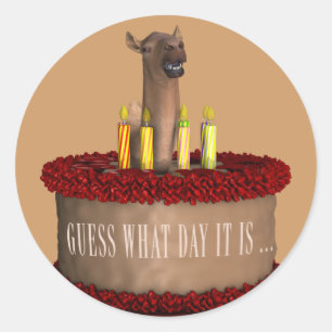 Lustiges alles- Gute zum Geburtstagkamel Runder Aufkleber