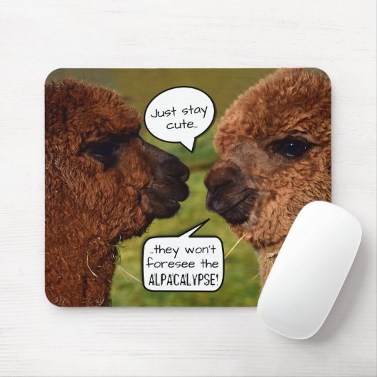 Lustiges Alpaka Alpacalypse Entwerfen Mousepad (Mit Mouse)