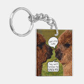 Lustiges Alpaka Alpacalypse Entwerfen Schlüsselanhänger (Vorderseite links)