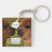 Lustiges Alpaka Alpacalypse Entwerfen Schlüsselanhänger (Rückseite)