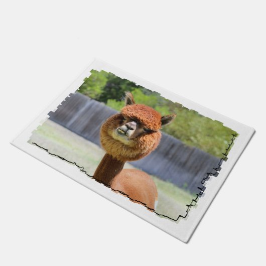 Lustiges Alpaka Fußmatte (Schrägansicht)