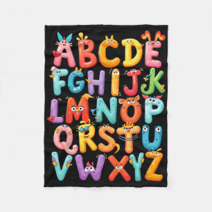 Lustiges Alphabet A-z Abc Kinder Zurück zur Schule Fleecedecke