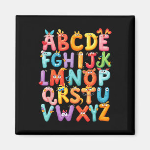 Lustiges Alphabet A-z Abc Kinder Zurück zur Schule Magnet