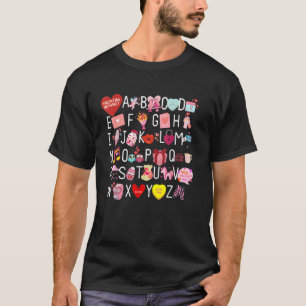 Lustiges Alphabet ABC Lehrer Anerkennung Happy Val T-Shirt