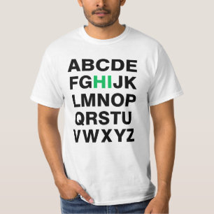 Lustiges Alphabet "hallo" Grafik T-Shirt