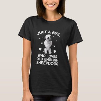 Lustiges altes englisches Schäferhund-Design für F T-Shirt