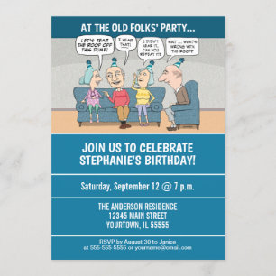 Lustiges altes Volk-Geburtstags-Party Einladung