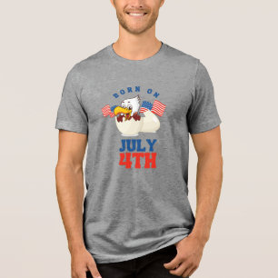 Lustiges Am 4. Juli geboren Adler T-Shirt Tri-Blend Shirt