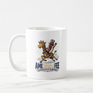 Lustiges Amerigiraffee patriotisches Giraffe Hot D Kaffeetasse