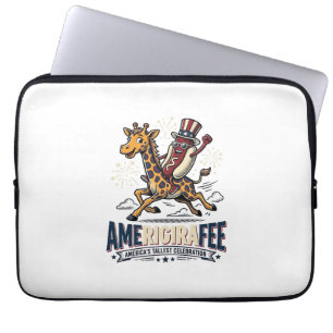 Lustiges Amerigiraffee Patriotisches Giraffe Hot D Laptopschutzhülle