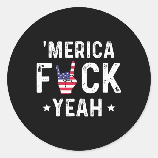 Lustiges Amerika Yeah 4. Juli Runder Aufkleber (Vorderseite)