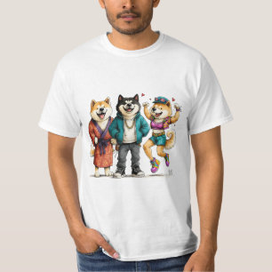 Lustiges Amerikanisches Akita-Shirt Cute Dog Trio  T-Shirt