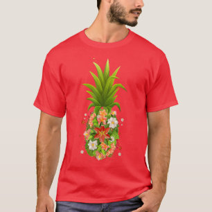 Lustiges Ananas-Blumen-Design Hawaiian für Frauen T-Shirt