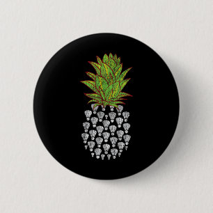 Lustiges Ananas-Distressed-Design Badminton-Sport Button