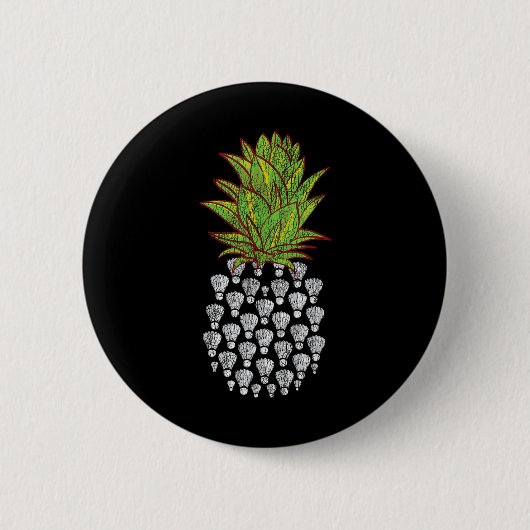 Lustiges Ananas-Distressed-Design Badminton-Sport Button (Vorderseite)