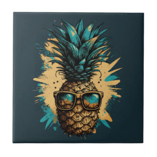 Lustiges Ananas Obst Fliese