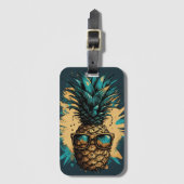 Lustiges Ananas Obst Gepäckanhänger (Vorderseite Vertikal)