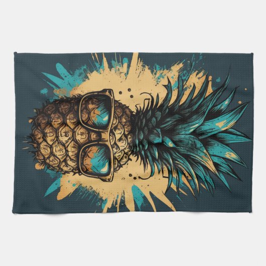 Lustiges Ananas Obst Geschirrtuch (Horizontal)