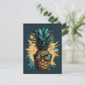 Lustiges Ananas Obst Postkarte (Stehend Vorderseite)