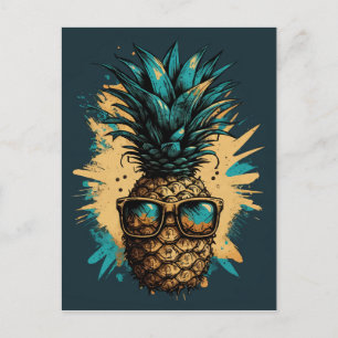Lustiges Ananas Obst Postkarte