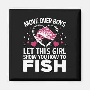 Lustiges Angeldesign für Mädchen Frauen Angler Fis Magnet