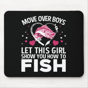 Lustiges Angeldesign für Mädchen Frauen Angler Fis Mousepad