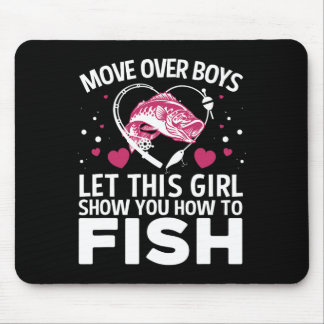 Lustiges Angeldesign für Mädchen Frauen Angler Fis Mousepad