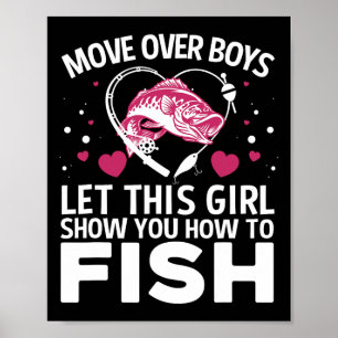 Lustiges Angeldesign für Mädchen Frauen Angler Fis Poster