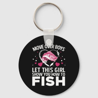 Lustiges Angeldesign für Mädchen Frauen Angler Fis Schlüsselanhänger
