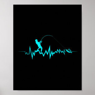 Lustiges Angeldesign mit Herzschlag für Fischer Poster