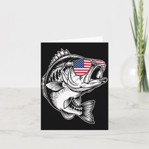 Lustiges Angeln Amerikanische Flagge Fischer B Fis Karte