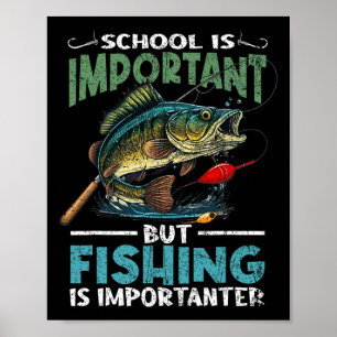 Lustiges Angeln für Jungen Kinder Jugend Fisch Spr Poster