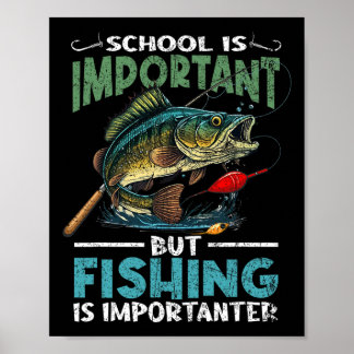 Lustiges Angeln für Jungen Kinder Jugend Fisch Spr Poster