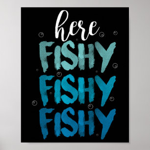 Lustiges Angeln hier Fisch liebt Sommer See Gesche Poster
