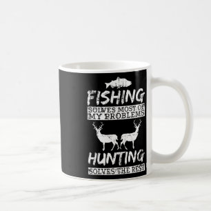 Lustiges Angeln Jagd löst Problem Fisch Hirsch Gro Kaffeetasse