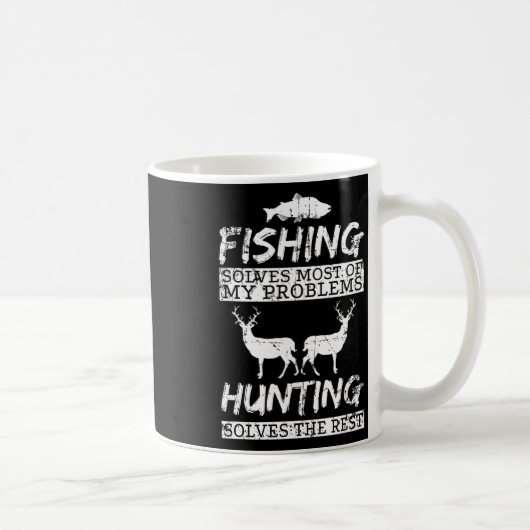 Lustiges Angeln Jagd löst Problem Fisch Hirsch Gro Kaffeetasse (Rechts)