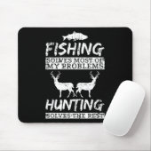 Lustiges Angeln Jagd löst Problem Fisch Hirsch Gro Mousepad (Mit Mouse)