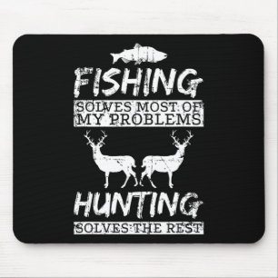 Lustiges Angeln Jagd löst Problem Fisch Hirsch Gro Mousepad