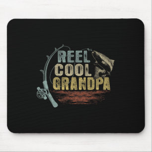 Lustiges Angeln Vintage-Rolle Cooler Opa Mousepad