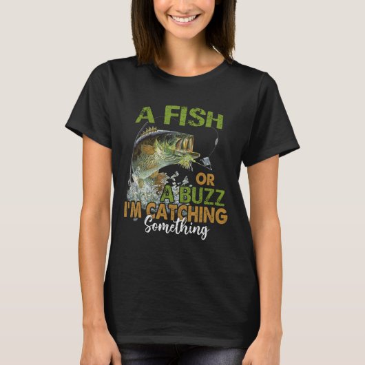 Lustiges Angelzitat Ein Fisch oder ein Rausch Ich T-Shirt (Vorderseite)