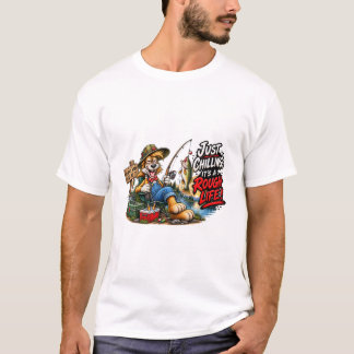 Lustiges Anglerhund Rough Life T-Shirt
