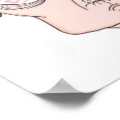 Lustiges angsterfülltes Cartoon-Gesicht Poster (Ecke)