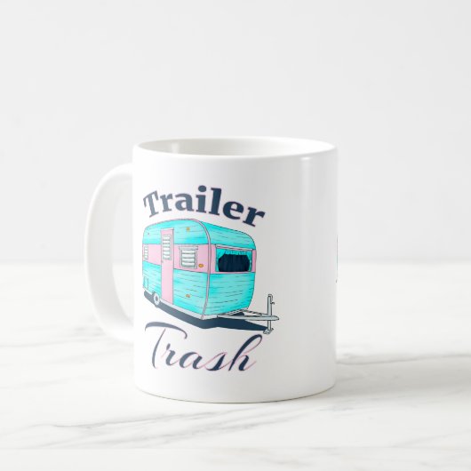 Lustiges Anhänger-Abfall RV-Camping Kaffeetasse (Vorderseite Links)