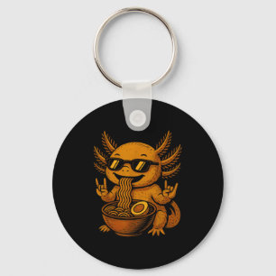 Lustiges Anime Kawaii Axolotl isst Ramen Grafik T- Schlüsselanhänger