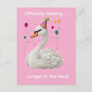 Lustiges, anmutiges Schwan-Geburtstags-Grafikdesig Postkarte