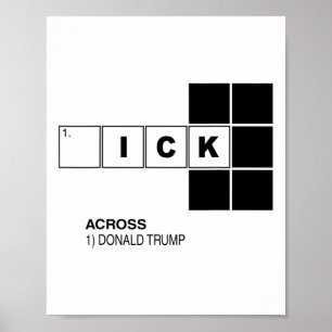 Lustiges Anti-Trump Itmfa Kreuzworträtsel Clue wil Poster