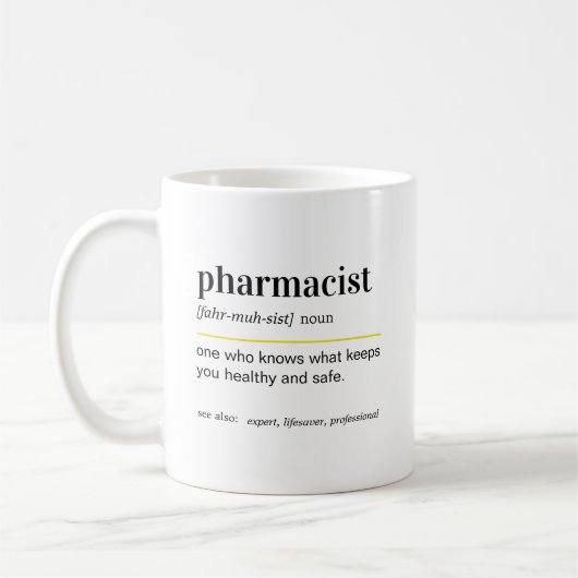 Lustiges Apotheker-Definitions-Geschenk Kaffeetasse (Links)
