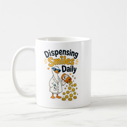 Lustiges Apotheker-Enten-Design Kaffeetasse (Links)