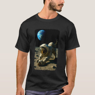 Lustiges Astronaut Katzen- und Maus-Mondabenteuer T-Shirt